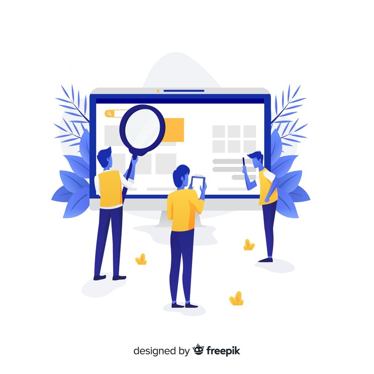 Free Vector search concept for landing page