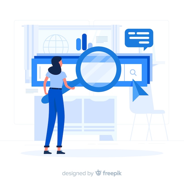 Free vector search engines concept illustration