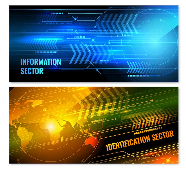 Free Vector search radar horizontal banners