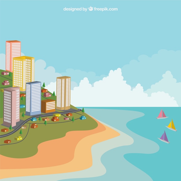 Free vector seaside buildings