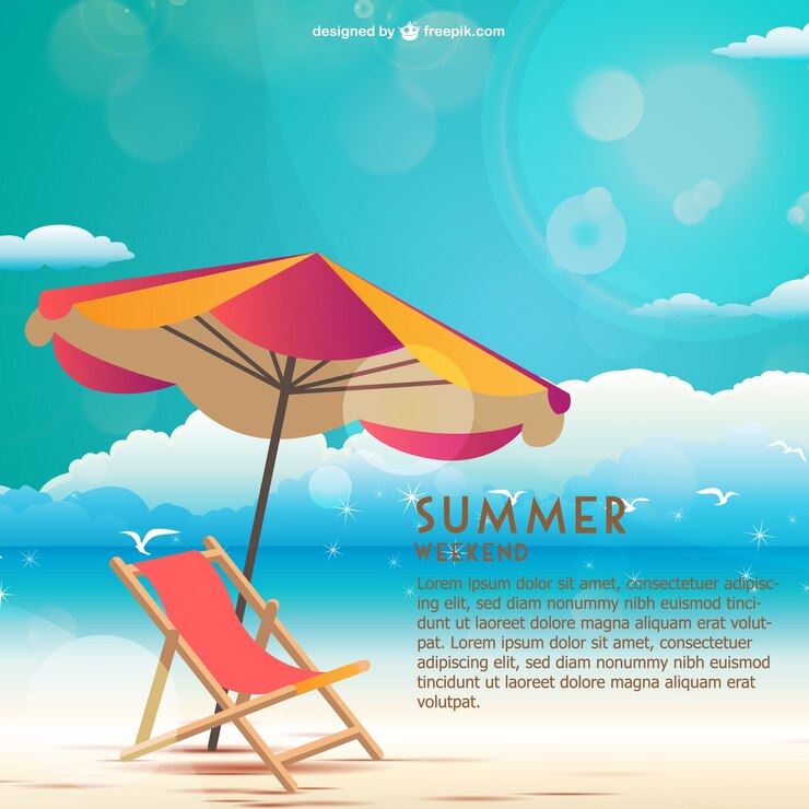 मुफ़्त वेक्टर seaside summer weekend with a hammock