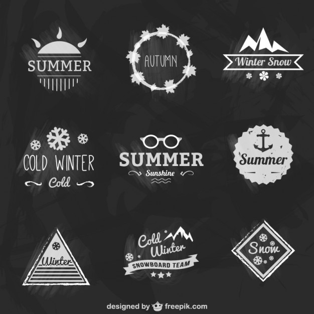 Free vector season badges collection