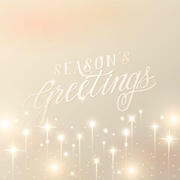 Free Vector season greeting on gold background