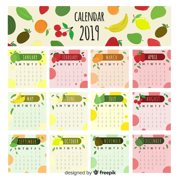 Seasonal fruits and vegetables calendar