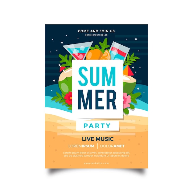 Free vector seasonal party poster template