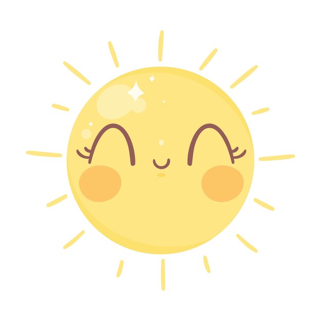 季節性太陽微笑的卡瓦伊