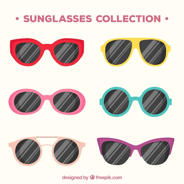 Free vector seasonal sunglasses collection in flat syle