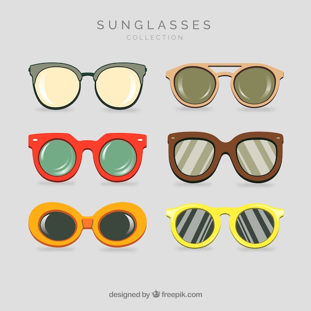 Seasonal sunglasses collection in flat syle