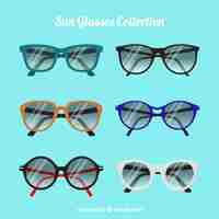 Free vector seasonal sunglasses collection in flat syle