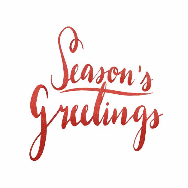 Seasons Greetings watercolor typography vector
