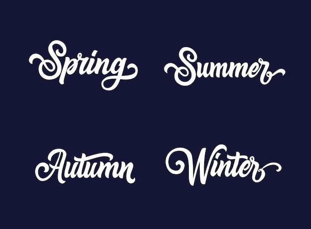 Seasons typography collection