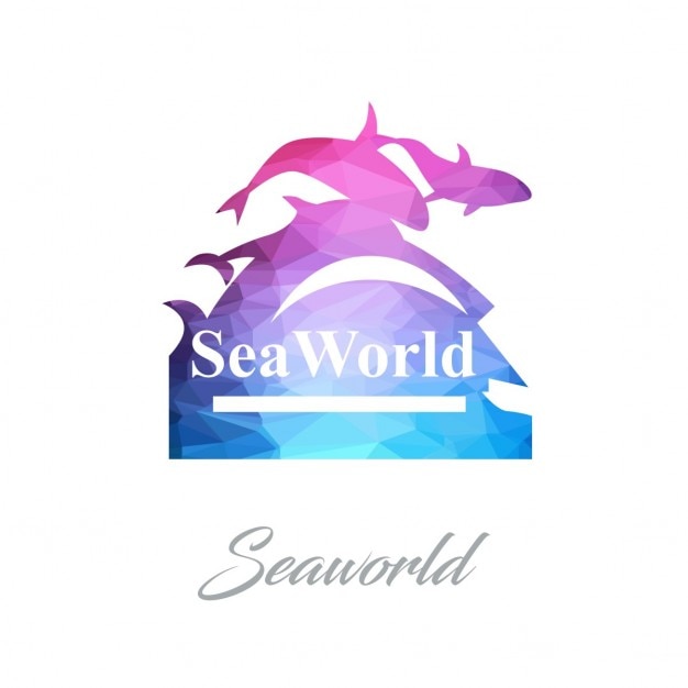 Vettore gratuito seaworld monumento poligono logo