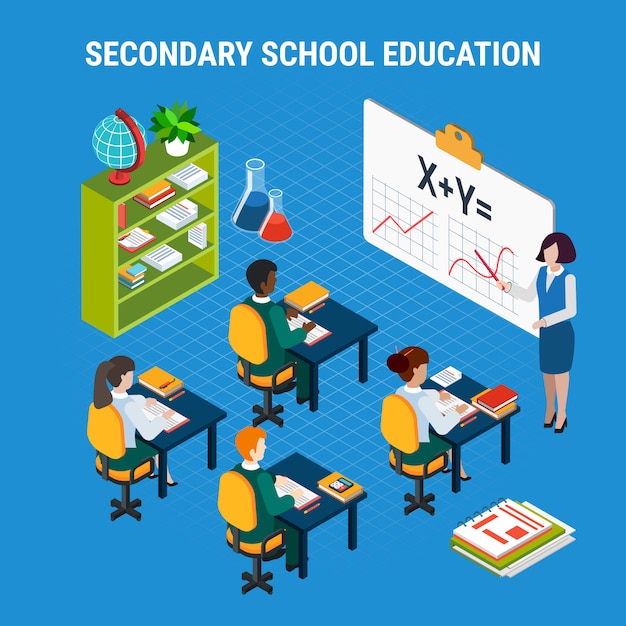 Secondary school education illustration