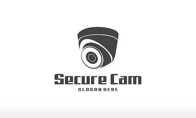 Концептуальный вектор дизайна логотипа secure camera, шаблон логотипа cctv silhouette, шаблон символа логотипа