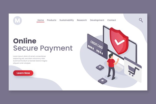 Secure payment landing page design