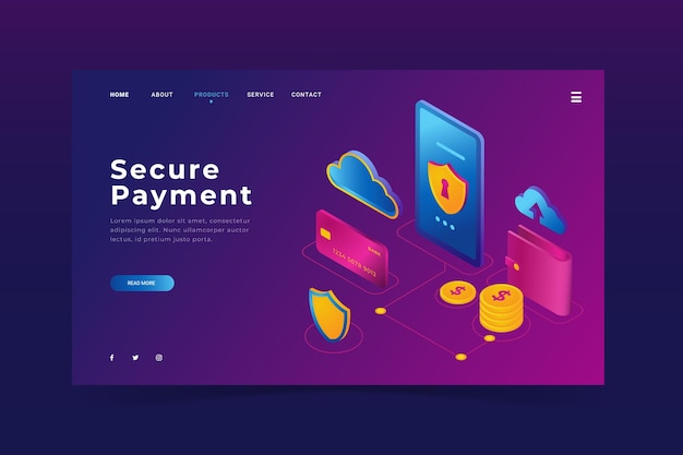 Secure payment landing page template
