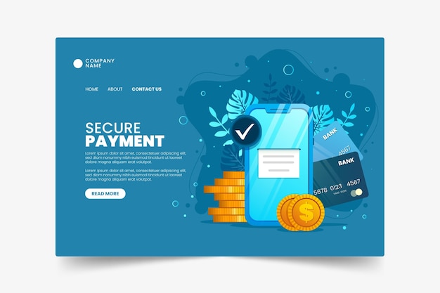 Secure payment landing page template