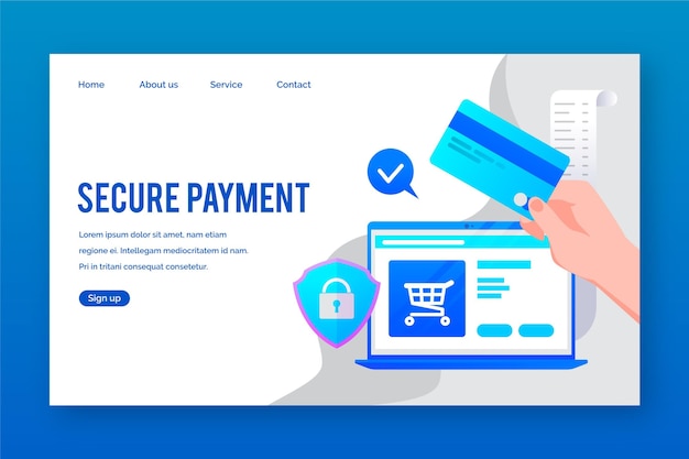 Free vector secure payment landing page