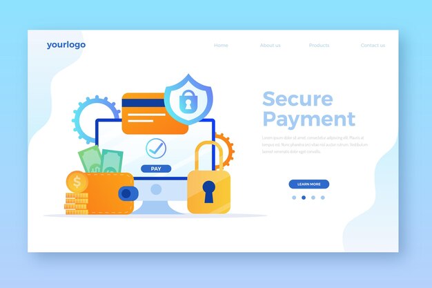 Secure payment landing page
