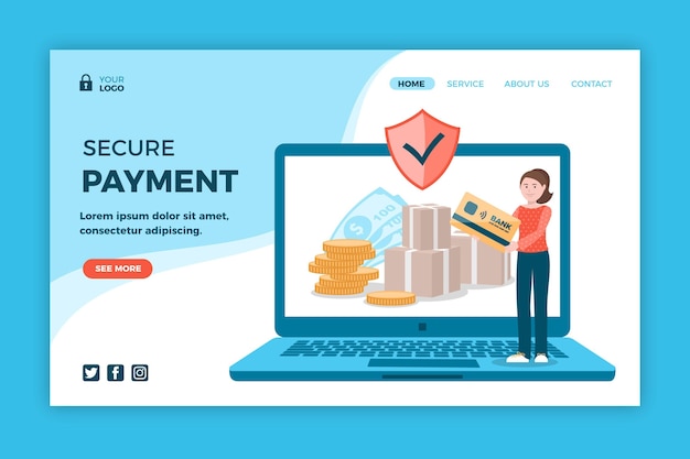 Secure payment landing page