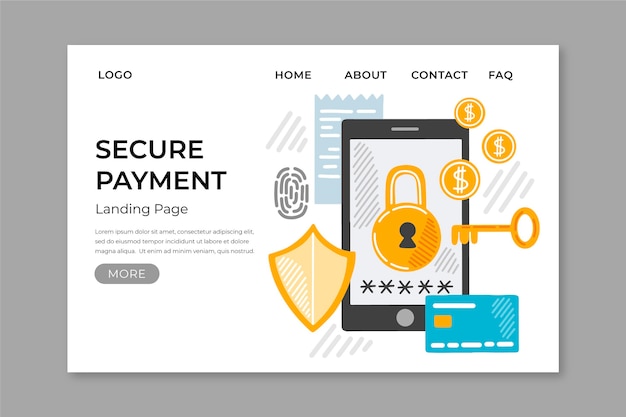 Free vector secure payment landing page