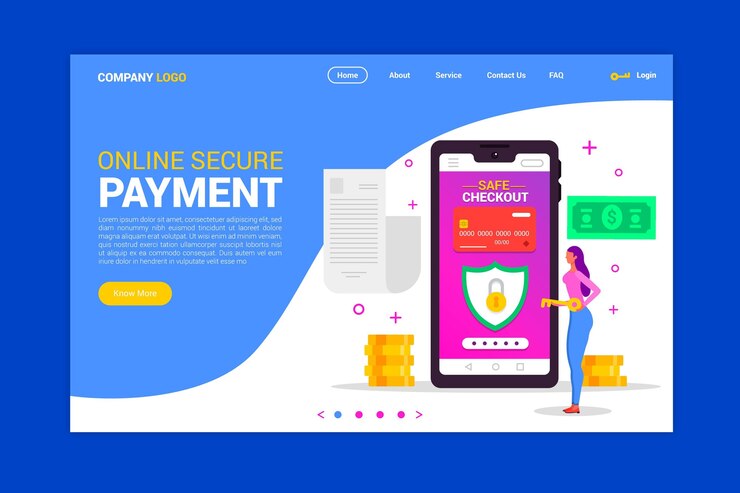 Free Vector secure payment landing page