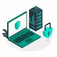 Free vector secure server concept illustration