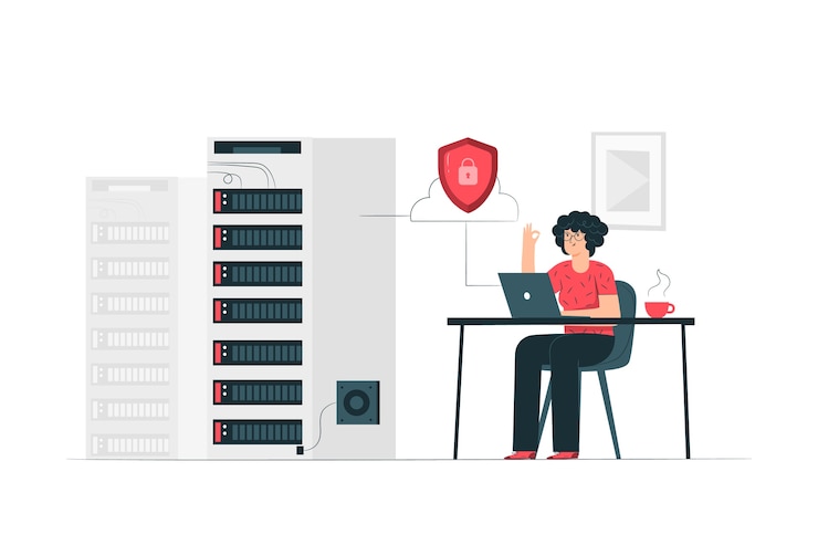 Free Vector secure server concept illustration
