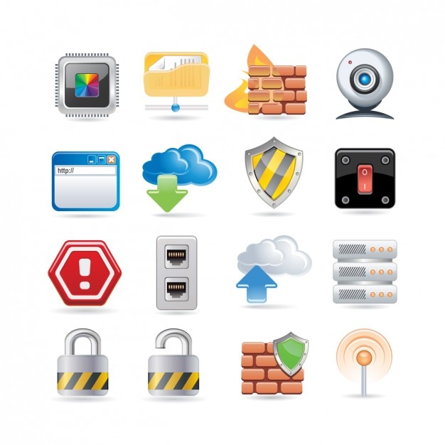 Vettore gratuito security icon set