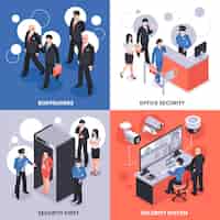 Free vector security isometric  concept