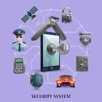 Free vector security system  concept set