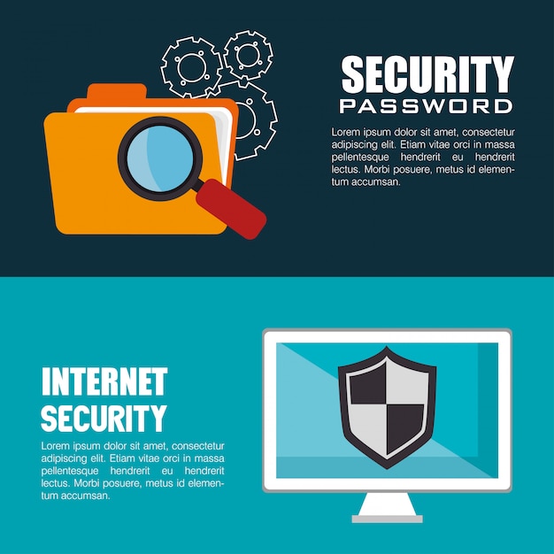 Free vector security system technology banner set