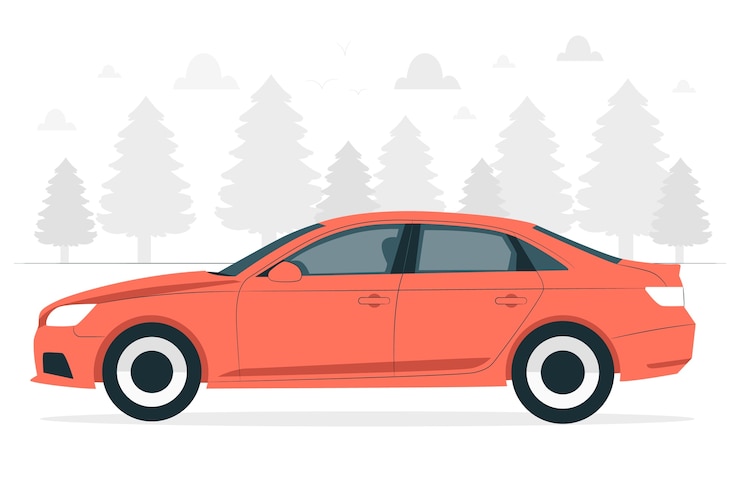 무료 Vector 세단 자동차 컨셉 일러스트