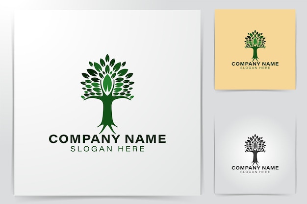 Семя. дерево. выросли идеи логотипа. Дизайн логотипа вдохновения. Шаблон векторные иллюстрации. Изолированные на белом фоне