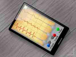 Free vector seismograph app  user interface. screen and device, earthquake and wave, seismic graph