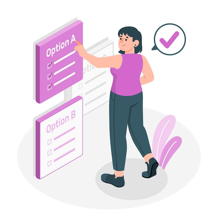 Free Vector select option concept illustration