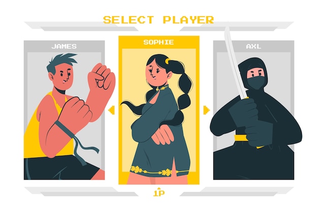 Free vector select player concept illustration