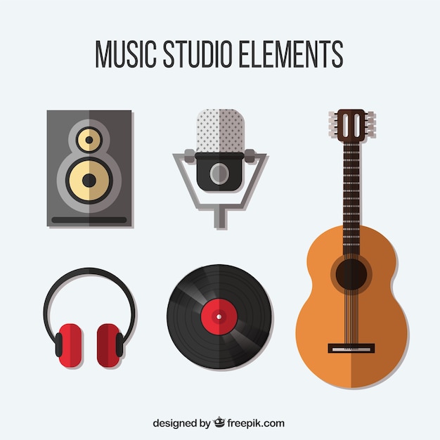 Selecting items related to a music studio