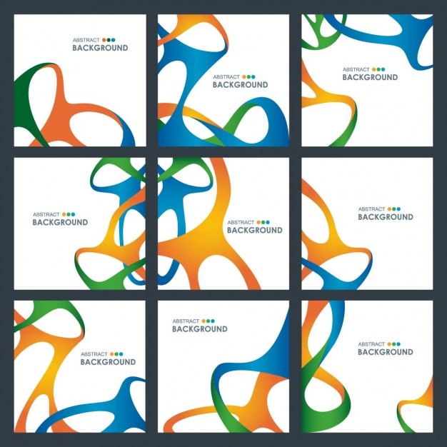 Free vector selection of abstract waves brochures