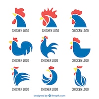 免费矢量选择蓝色的公鸡标识