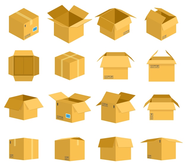 Selection of cardboard boxes