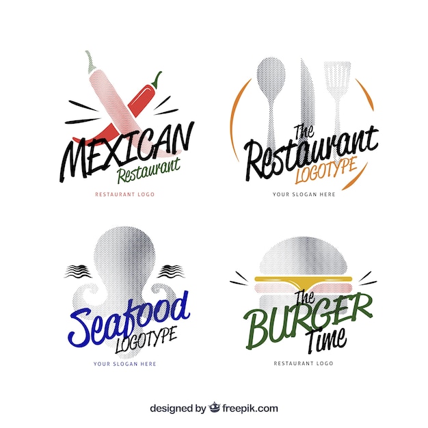 Selection of cool logos for different restaurants