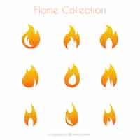 Free vector selection of flames in minimalist style