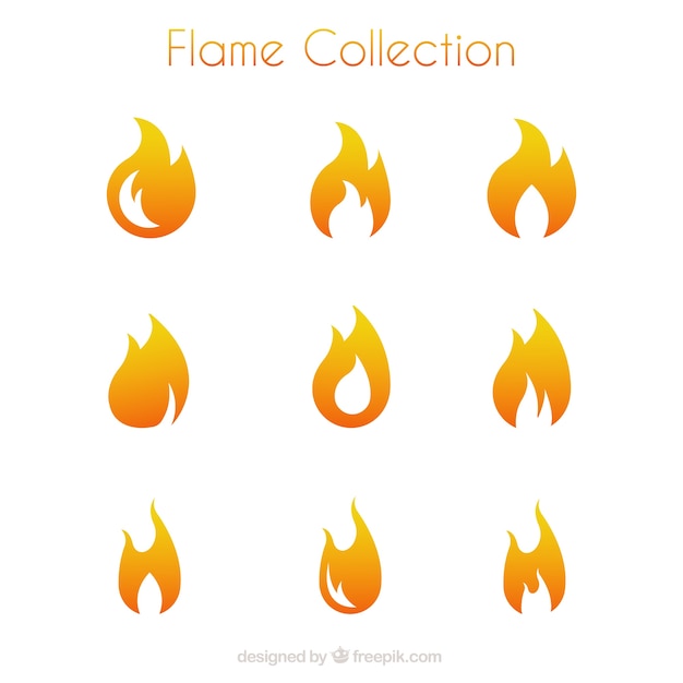 Selection of flames in minimalist style