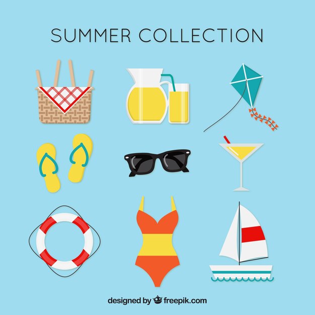 Selection of flat summer items