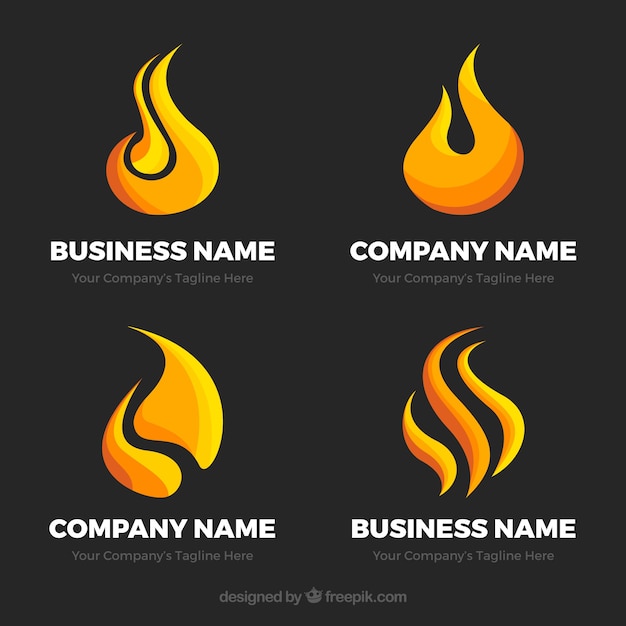 Selection of four flat fame logos