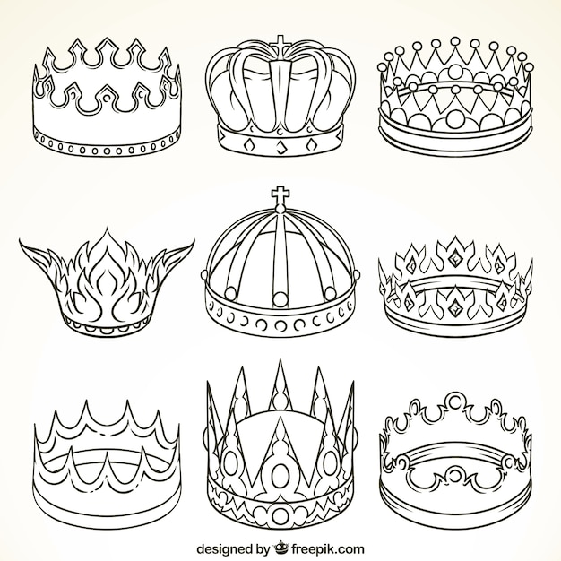 Free vector selection of nine luxury crowns