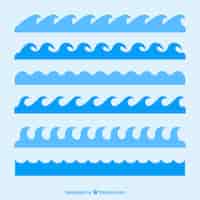 Бесплатное векторное изображение Выбор шести синих волн