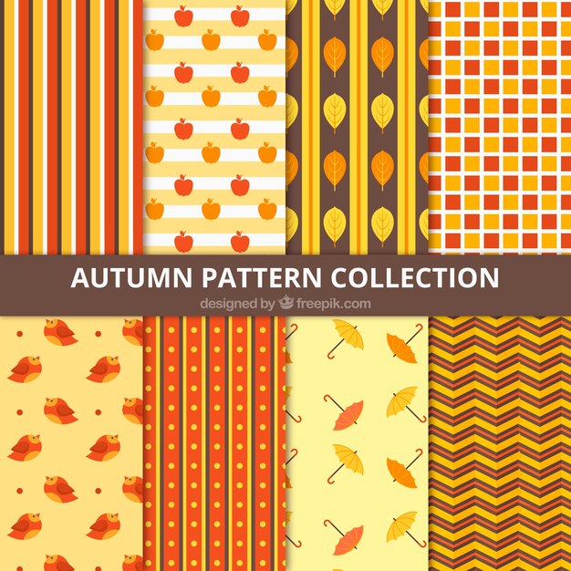 Free vector selection of patterns with autumnal elements