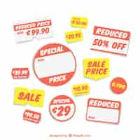 Free vector selection of price labels for a store